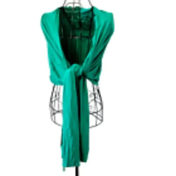Scarf Shawl Wrap Women's Green 22" x 92" Lightweight Thin - Picture 2 of 3